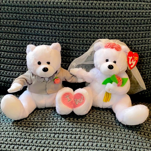 bride and groom beanie baby